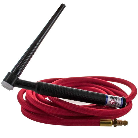 Air Cooled TIG Torch Kit 125A With Super Flex Hose 12.5 Foot Length 1 Piece Torch Brass Head Design For Durable Aluminum And Stainless Welding