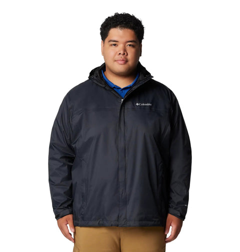 Watertight II Waterproof Rain Jacket For Men Black Size Large with Durable Nylon Shell shown front view