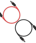 Heavy Duty 3 Feet 10 AWG Solar Panel Extension Cable With Waterproof IP67 Connectors Red And Black Pair For Outdoor Use Built Tough