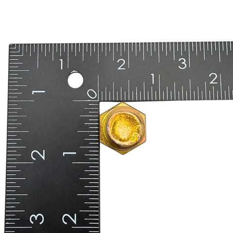 Beefy Half Inch 13 Thread Grade 8 Hex Bolts Set 1.5 Inch Long 4 Pack With Flat Washers And Nylon Lock Nuts detail with ruler