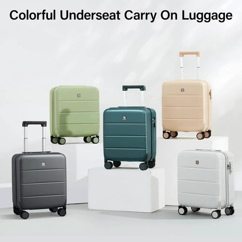 Variety of 16 Inch Underseat Carry On Luggage With Spinner Wheels Hard Shell Suitcase For Airline Approved TSA Travel Gear