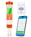 4 In 1 Water Quality Meter With PH EC TDS And Temperature For Home Use Portable Tester With Backlit Display and Smartphone App