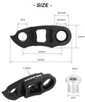 Beefed Up Bike Derailleur Hanger Extender Kit For 34T To 52T Flywheels With M10 Screws Rear Derailleur Extension technical diagram