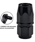6AN Straight Swivel Hose End Fitting for CPE Braided Hose Black 8 Pack Aluminum 6061-T6 7/8-14 UNF Thread Fits Stainless and Nylon Braids High Flow Performance, black anodized fitting