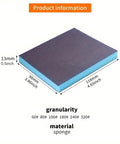Top Shelf Workhorse Sanding Sponge Set Six Piece Kit With 60 To 320 Grit Double Sided Blocks Wet Dry Use On Wood Metal Auto Body Smooth Out Scratches And Blemishes Daily, detailed view of a dual grit sponge block.