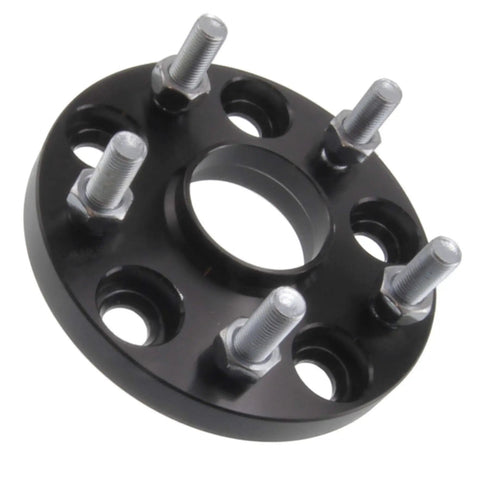 15Mm Hub Centric Wheel Spacers Upgrade Your Mitsubishi Whip With Five By One Four Point Three Bolt Pattern showing matte black aluminum disc.