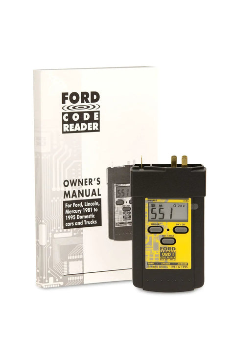 Ford OBD1 Diagnostic Code Reader With Digital Display For 1982 To 1995 Ford Lincoln Mercury Cars with owner's manual visible