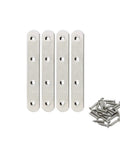 4 Pack Flat Mending Plate For Wood, Stainless Steel Straight Brackets 12 Inch Length, 8 Screw Holes, with fixing screws