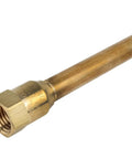 Close-up of brass 1/4 FNPT end on Straight Foot Dual Head Air Chuck With 12 Inch Extended Reach For Tire Pressure Gauges, 150 PSI Rating