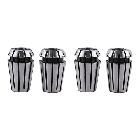 Four collets from 15 Piece ER11 Spring Collet Set Pro Grade High Precision 65Mn Spring Steel For CNC Milling And Engraving Tools