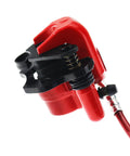 Close-up view of the Rear Hydraulic Brake Assembly Kit For Go Karts And ATVs Includes Caliper Master Cylinder Pads And 158mm Disc Rotor