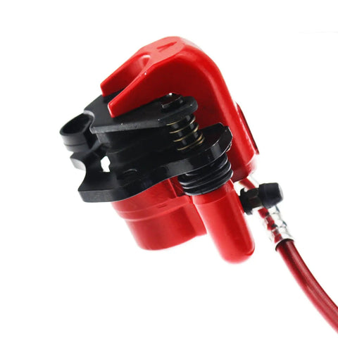 Close-up view of the Rear Hydraulic Brake Assembly Kit For Go Karts And ATVs Includes Caliper Master Cylinder Pads And 158mm Disc Rotor