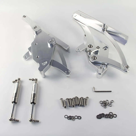 Hood Hinges Set For Ford Mustang 1971 To 1973 Beefed Up Billet CNC Aluminum Left And Right Upgrade with struts and bearings