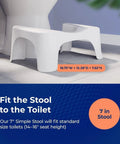 Squatty Potty Simple Curve toilet stool, white plastic, 7-inch height, side view, fits standard toilets