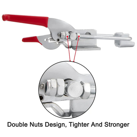 Beefy Self Lock Large Toggle Latch With 2000 Lbs Holding Capacity, focus on double nuts design, red metallic handle