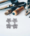 Upgrade Your Gas Setup With This 6 Pack Silver Aluminum Handwheel Valve Handle Hexagon Design For Effortless Fast Replacement And Leak Reduction Boost Efficiency Today. Six silver aluminum gas valve handles on a white surface