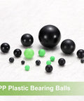 Slick As Grease 9Mm Polypropylene Bearing Balls 200 Pieces G2 Precision Mini Plastic Spheres Heavy Duty Wear Resistant Black Built Tough Tool Components in various sizes.