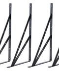 4 pack of black steel 24 Inch By 15 Inch Heavy Duty L Bracket Shelf Brackets for supporting floating shelves.