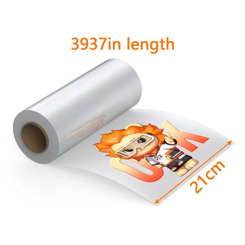 DTF Transfer Film Roll 8.27 Inch X 328 Feet Pre Treat Sheet PET Heat Transfer Paper for DIY T-Shirts A4 printing 100m pack