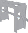 MSUBH Three and a Quarter Inch Bridging Connector showing steel framing connection and web thickness adapter.