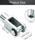 Air Cylinder Rod Clevis End Y Connector Kit, 2 Pieces, 78mm Length, M16x1.5 Female Thread, Iron Construction, for pneumatic cylinders