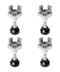 4-Pack Adjustable Leg Feet for 4040 Aluminum Extrusion T Slot and V Slot Rails Silver Finish Heavy Duty Levelers