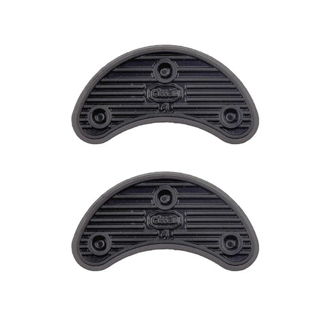 Straight Up Durable Rubber Shoe Sole Pads Anti Slip Heel Tip Replacements Pro Move Non Skid Traction For All Day Wear Beefy Exact 45 mm Fit Two Pack No Cap Secure Hold, showing two black rubber heel tips.