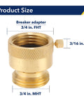 Brass Hose Bib Backflow Preventer Vacuum Breaker Outdoor Faucet 3/4 Inch FHT To 3/4 Inch MHT Connection Garden Hose Bib