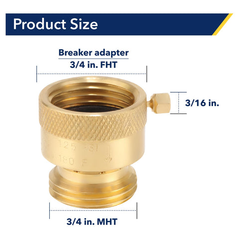 Brass Hose Bib Backflow Preventer Vacuum Breaker Outdoor Faucet 3/4 Inch FHT To 3/4 Inch MHT Connection Garden Hose Bib