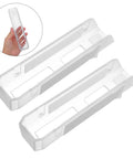 Heavy Duty Clear Acrylic Under Desk Laptop Holder Mount With Reliable Adhesive And Screws Wall Mounted Bracket showing two transparent holders.