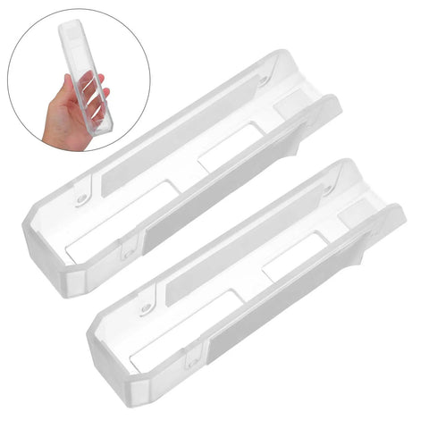 Under Desk Laptop Mount With Wall Brackets, Slick Acrylic Stand For Tablets And Laptops, Fits Up To 1.18 Inch Screens, showing two clear acrylic holders.