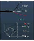 Wiring diagram for Pro Grade 3 Axis Load Cell and Torque Sensor with labeled connections for precise torque readings from 5 to 100 Newtons.