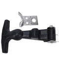 Beefy 4 Piece Elastic Stainless Steel Hood Latch Kit with T Handle Hasp and bracket, 14cm, black elastomer and silver steel