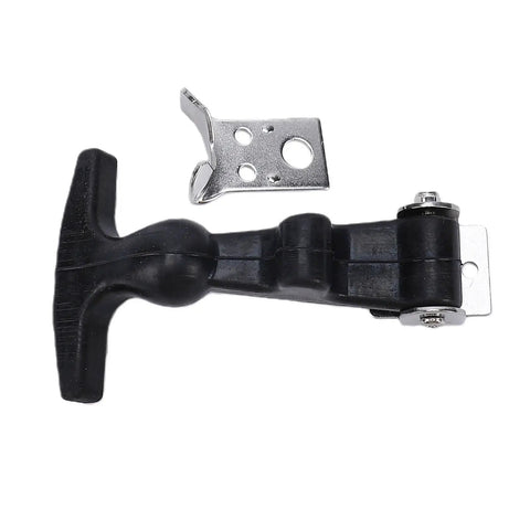 Beefy 4 Piece Elastic Stainless Steel Hood Latch Kit with T Handle Hasp and bracket, 14cm, black elastomer and silver steel