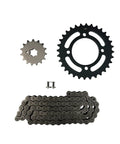 Complete 420 Chain and Sprocket Kit for Yamaha PW80 Zinger 1991 to 2011 with gear ratio 15 to 32 front and rear sprockets
