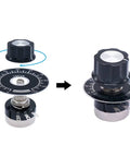 10K Ohm Potentiometer Single Turn Carbon Film Rotary Taper For Inverter Speed Control With 2 A03 Knobs And 2 Dials 2-Watt 3-Pin