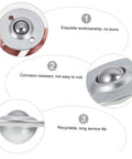 Close-up of Premium Silver Caster Wheel with Heavy Duty Roller Ball Bearings for smooth 360 swivel action.