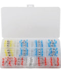 200 Piece Solder Seal Heat Shrink Butt Connectors Kit Waterproof Wire Terminals Perfect For Marine Auto Truck RV Trailer Wiring Splice Quick Repairs And Tight Spaces Without Complex Tools, assorted colors in storage case