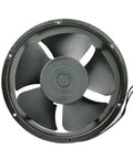 Beefy Heavy-Duty Industrial Cabinet Axial Cooling Fan 220 x 220 x 60mm 18cm, 220V AC, 0.43A, 65W, High Flow Exhaust Ventilation Fan For Enclosures And Electronics Cabinets. Black axial fan front view