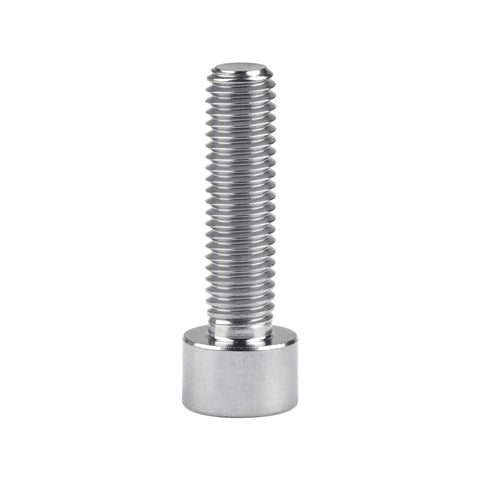 Front view of titanium M8 x 30mm hex socket head bolt.