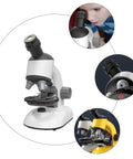 Kid Friendly Rotating High Definition Microscope For Boys And Girls Battery Not Included Educational Science Microscope Set shown with close-up details.