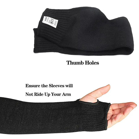 Heavy Duty Kevlar Arm Sleeves Built To Take Prolonged Pounding And Resist Scorching Heat Industrial Safety Guard For Rough Trade And Badass Work Protection For Men with thumb holes for secure fit.