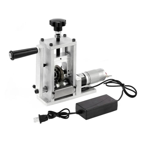Electric Wire Stripping Machine For Copper Cable Recycling, portable design, variable blade adjustments, electric motor included.