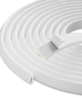V Shaped Foam Weatherstripping Door Seal Strip 19.7 Feet White Self Adhesive Draft Stopper for Exterior Front Door Side Gap Sealing