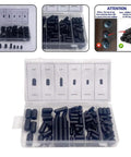 105 Piece Rubber Vacuum Cap Plug Kit With Assorted Hose End Caps variety in plastic organizer