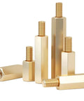 25 Pack Brass Hex Male To Female Standoff Spacers For PCB Boards And Electronics Enclosures With Dual Threaded Ends, Heavy Duty Boss Grade Pillars For Panels, Chassis And Racks, Easy Install And Reliable Spacing, assorted sizes