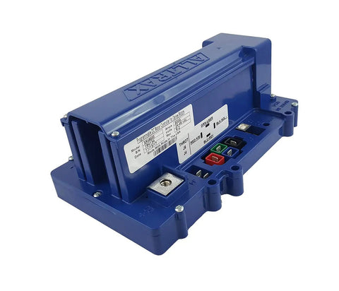 SR48500 DC Motor Controller 12 To 48 Volt 500 Amp Peak with blue ABS enclosure and multiple connection ports.