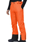 Men's Insulated Snow Bibs With Detachable Suspenders Warm Waterproof Ski Pants For Cold Powder Days Four Way Stretch Snowboard Overalls Breathable Durable Orange Size M All Weather Outerwear For Winter Sports Enthusiasts