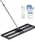 Roller Lawn Leveling Rake With 83.9 Inch Adjustable Handle, 36 Inch By 10 Inch Stainless Steel Yard Leveler with tools and gloves