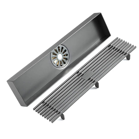 Heavy Gauge Stainless Steel Rectangle Shower Drain With Tile Insert Grate Removable Cover Anti Clog Hair Catcher For Smooth Quick Flow Rust Proof Bathroom Setup